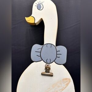Vintage Cottage Core Duck Shaped Wooden Clip Board